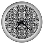 Dark Camo Style Design Wall Clocks (Silver) 