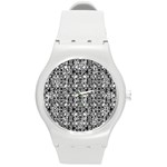 Dark Camo Style Design Round Plastic Sport Watch (M)