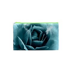 Beautiful Blue Roses With Water Drops Cosmetic Bag (xs) by FantasyWorld7