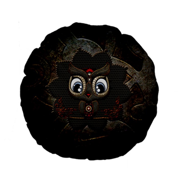 Wonderful Cute  Steampunk Owl Standard 15  Premium Round Cushions