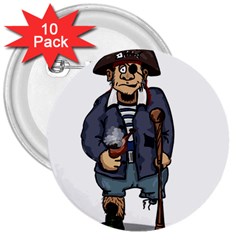 Cute Pirate 3  Buttons (10 Pack)  by ImagineWorld