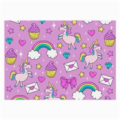 Cute Unicorn Pattern Large Glasses Cloth by Valentinaart