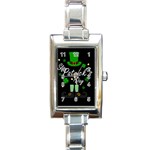 St Patricks Leprechaun Rectangle Italian Charm Watch