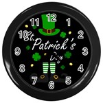 St Patricks Leprechaun Wall Clocks (Black)