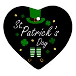 St Patricks Leprechaun Heart Ornament (Two Sides)