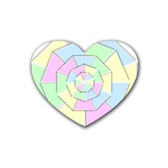 Color Wheel 3d Pastels Pale Pink Heart Coaster (4 Pack) 