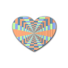 Fabric 3d Color Blocking Depth Heart Coaster (4 Pack) 
