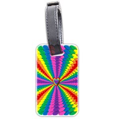 Rainbow Hearts 3d Depth Radiating Luggage Tags (two Sides)