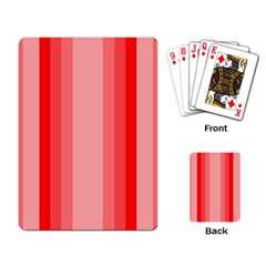 Red Monochrome Vertical Stripes Playing Card