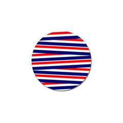 Red White Blue Patriotic Ribbons Golf Ball Marker (4 Pack)