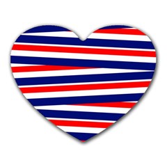 Red White Blue Patriotic Ribbons Heart Mousepads