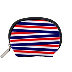 Red White Blue Patriotic Ribbons Accessory Pouches (small) 