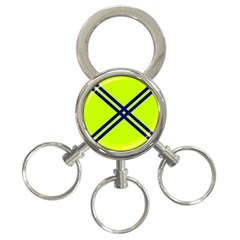 Stripes Angular Diagonal Lime Green 3-ring Key Chains