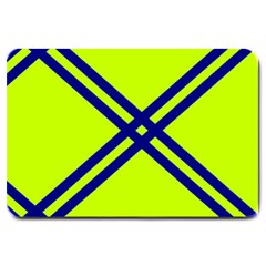 Stripes Angular Diagonal Lime Green Large Doormat  by Nexatart