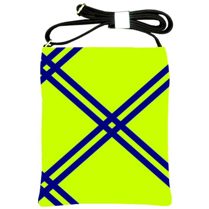 Stripes Angular Diagonal Lime Green Shoulder Sling Bags