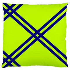 Stripes Angular Diagonal Lime Green Large Flano Cushion Case (one Side)