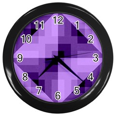 Purple Geometric Cotton Fabric Wall Clocks (black)