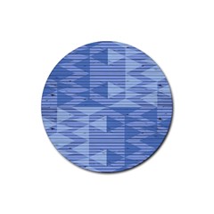 Texture Wood Slats Geometric Aztec Rubber Round Coaster (4 Pack)  by Nexatart