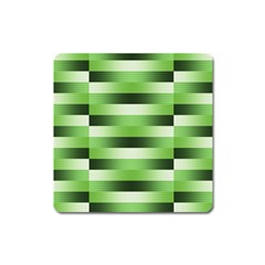 Pinstripes Green Shapes Shades Square Magnet by Nexatart