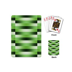 Pinstripes Green Shapes Shades Playing Cards (mini)  by Nexatart