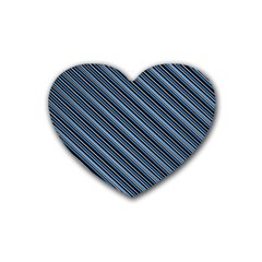 Diagonal Stripes Pinstripes Rubber Coaster (heart) 