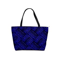 Cobalt Blue Weave Texture Shoulder Handbags