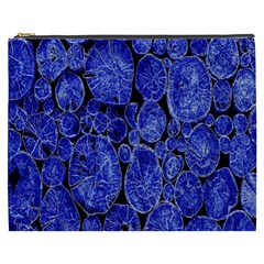 Neon Abstract Cobalt Blue Wood Cosmetic Bag (xxxl) 