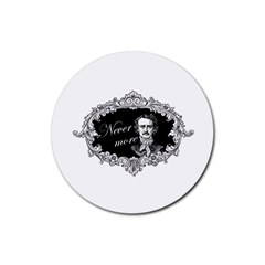 Edgar Allan Poe  - Never More Rubber Round Coaster (4 Pack)  by Valentinaart