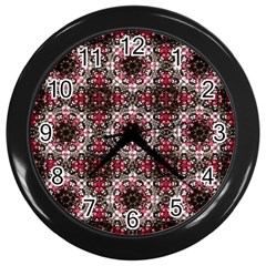 Oriental Ornate Pattern Wall Clocks (black) by dflcprints