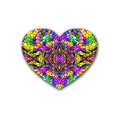 Pattern-807 Rubber Coaster (heart)  by ArtworkByPatrick