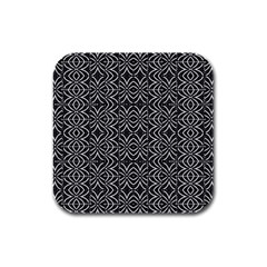 Black And White Tribal Print Rubber Square Coaster (4 Pack)  by dflcprints