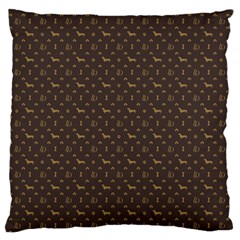 Louis Dachshund  Luxury Dog Attire Large Flano Cushion Case (two Sides) by PodArtist