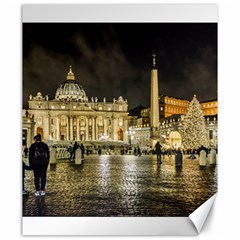 Saint Peters Basilica Winter Night Scene, Rome, Italy Canvas 20  X 24   by dflcprints