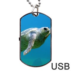 Sea Turtle 2 Dog Tag Usb Flash (one Side) by trendistuff