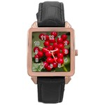 RED BERRIES 2 Rose Gold Leather Watch 