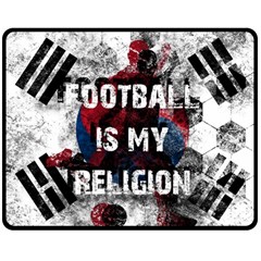 Football Is My Religion Double Sided Fleece Blanket (medium)  by Valentinaart