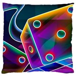 3d Cube Dice Neon Large Cushion Case (Two Sides) Back
