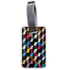 Abstract Multicolor Cubes 3d Quilt Fabric Luggage Tags (one Side)  by Sapixe