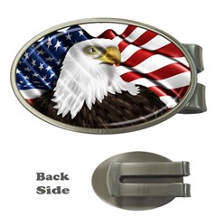 American Eagle Flag Sticker Symbol Of The Americans Money Clips (oval)  by Sapixe