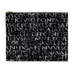 Antique Roman Typographic Pattern Cosmetic Bag (xl) by dflcprints