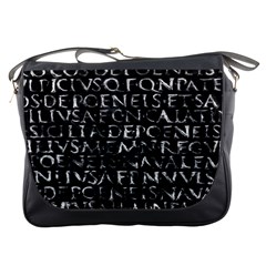 Antique Roman Typographic Pattern Messenger Bags by dflcprints