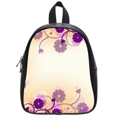 Background Floral Background School Bag (small) by Sapixe