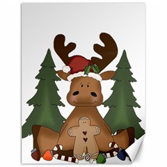 Christmas Moose Canvas 12  X 16   by Sapixe