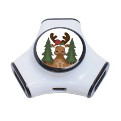 Christmas Moose 3-port Usb Hub by Sapixe