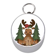 Christmas Moose Mini Silver Compasses by Sapixe