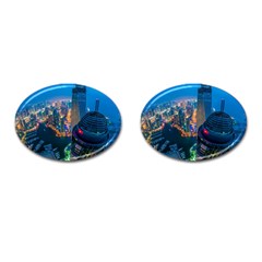 City Dubai Photograph From The Top Of Skyscrapers United Arab Emirates Cufflinks (oval) by Sapixe