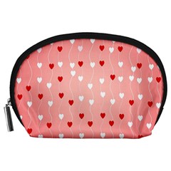 Heart Shape Background Love Accessory Pouches (large)  by Nexatart