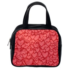 Background Hearts Love Classic Handbags (one Side) by Nexatart