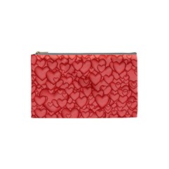 Background Hearts Love Cosmetic Bag (small)  by Nexatart