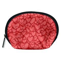 Background Hearts Love Accessory Pouches (medium)  by Nexatart